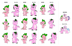 Size: 2000x1270 | Tagged: safe, artist:tarkan809, spike, spike (g1), twilight, twilight sparkle, dragon, g1, g4, comparison, comparison chart, fixed, g1 to g4, generation leap, recolor, simple background, style emulation, transparent background, vector