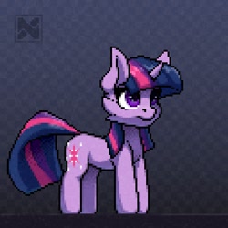 Size: 512x512 | Tagged: safe, artist:n_thing, twilight sparkle, pony, unicorn, g4, cheek fluff, female, horn, mare, pixelated, solo, unicorn twilight