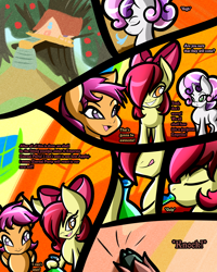 Size: 2400x3000 | Tagged: safe, artist:keytee-chan, apple bloom, scootaloo, sweetie belle, yona, comic:the great big fusion 3 remake, g4, comic, cutie mark crusaders, eyes closed, high res, smiling