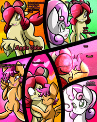 Size: 2400x3000 | Tagged: safe, artist:keytee-chan, apple bloom, scootaloo, sweetie belle, yona, oc, oc:apple cider, comic:the great big fusion 3 remake, g4, comic, cutie mark crusaders, eyes closed, fusion, high res, merging, smiling