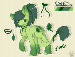 Size: 2810x2135 | Tagged: safe, artist:maneblue, oc, oc only, earth pony, pony, ear fluff, earth pony oc, high res, jewelry, necklace, paw prints, raised hoof, reference sheet, simple background, solo, yellow background
