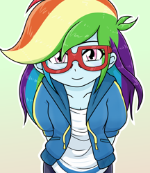 Size: 640x740 | Tagged: safe, artist:batipin, rainbow dash, equestria girls, g4, arm behind back, cute, dashabetes, female, glasses, looking at you, multiple variants, solo