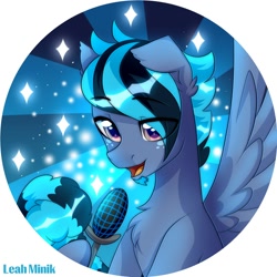 Size: 2000x2000 | Tagged: safe, artist:stesha, oc, oc:song glow, pegasus, pony, high res, microphone, stars
