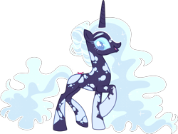 Size: 3907x2932 | Tagged: safe, artist:kurosawakuro, oc, pony, unicorn, female, high res, magical lesbian spawn, mare, offspring, parent:princess luna, parent:rarity, parents:rariluna, simple background, solo, transparent background