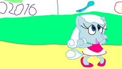 Size: 1280x720 | Tagged: safe, oc, oc:snowdrop, pegasus, pony, 1000 hours in ms paint, clothes, olympic games, olympics, rhythmic gymnastics, rio 2016, rio2016, solo, sports outfit