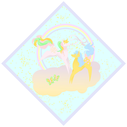 Size: 1024x1024 | Tagged: safe, artist:kouenli, butterfly, earth pony, pony, g1, cloud, confetti