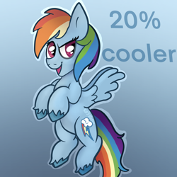 Size: 2000x2000 | Tagged: safe, artist:kaifurry, derpibooru exclusive, rainbow dash, pegasus, pony, g4, 20% cooler, cute, dashabetes, flying, gradient background, high res, multicolored mane, open mouth, solo, spread wings, text, unshorn fetlocks, watermark, wings