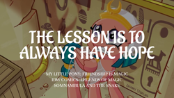 Size: 1920x1080 | Tagged: safe, edit, editor:quoterific, idw, somnambula, pegasus, pony, g4, my little pony: legends of magic, spoiler:comic, egyptian, egyptian headdress, egyptian pony, female, mare, solo, somnambula and the snake, text