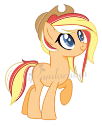 Size: 643x799 | Tagged: safe, artist:ipandacakes, oc, earth pony, pony, female, hat, mare, offspring, parent:applejack, parent:flim, parents:flimjack, simple background, solo, transparent background