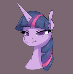 Size: 2178x2217 | Tagged: safe, artist:aquaticvibes, twilight sparkle, pony, g4, bust, female, high res, horn, simple background, solo, teary eyes