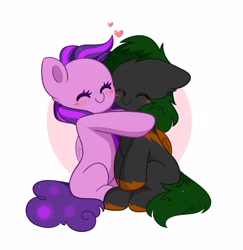Size: 3892x4006 | Tagged: safe, artist:kittyrosie, oc, oc only, pegasus, pony, blushing, commission, cute, duo, eyes closed, floating heart, freckles, heart, hug, oc x oc, pegasus oc, shipping, ych result