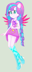 Size: 255x570 | Tagged: safe, artist:yulianapie26, princess flurry heart, equestria girls, g4, my little pony equestria girls: legend of everfree, bare shoulders, base used, boots, braid, clothes swap, crystal guardian, equestria girls-ified, female, high heel boots, ponied up, shoes, simple background, sleeveless, solo
