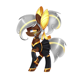 Size: 3000x3000 | Tagged: safe, artist:opal_radiance, oc, oc only, earth pony, pony, bow, choker, clothes, earth pony oc, hair bow, high res, simple background, skirt, smiling, solo, transparent background
