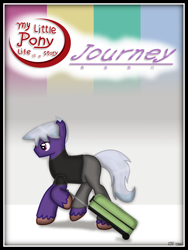 Size: 1750x2333 | Tagged: safe, artist:99999999000, oc, oc only, oc:firearm king, earth pony, pony, comic:journey, chinese, clothes, comic, cover, male, solo, suitcase