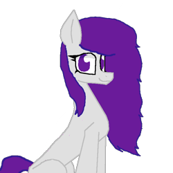 Size: 700x700 | Tagged: safe, artist:princessmoonlight, oc, oc only, oc:lilac love, earth pony, pony, earth pony oc, looking at you, purple eyes, purple hair, purple tail, silver coat, simple background, sitting, smiling, solo, tail, transparent background