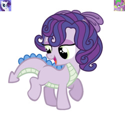 Size: 900x856 | Tagged: safe, artist:equine-bases, artist:violet-blueadopts, rarity, spike, oc, dracony, hybrid, g4, base used, female, filly, foal, interspecies offspring, offspring, parent:rarity, parent:spike, parents:sparity, simple background, white background