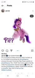 Size: 1080x2400 | Tagged: safe, pipp petals, pegasus, pony, g5, my little pony: a new generation, my little pony: make your mark, my little pony: tell your tale, official, spoiler:my little pony: make your mark, aj bridel, instagram, meta