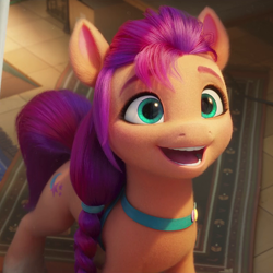 Size: 804x804 | Tagged: safe, screencap, sunny starscout, earth pony, pony, g5, my little pony: a new generation, spoiler:my little pony: a new generation, cropped, cute, female, mare, open mouth, smiling, solo, sunnybetes