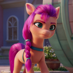 Size: 804x804 | Tagged: safe, screencap, sunny starscout, earth pony, pony, g5, my little pony: a new generation, spoiler:my little pony: a new generation, cropped, female, mare, solo, sunny starscout is not amused, unamused