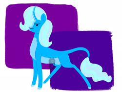 Size: 1920x1440 | Tagged: safe, artist:wolfjawswriter, trixie, pony, unicorn, g4, abstract background, curved horn, horn, leonine tail, pale belly, solo, tail, watermark