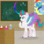 Size: 1920x1921 | Tagged: safe, artist:rainbowtashie, rainbow dash, zipp storm, pegasus, pony, g5, my little pony: a new generation, chalkboard, commission, female, hoof on chin, mare, puzzled, question mark, solo, sonic rainboom, spread wings, thinking, wings, wonderbolts poster