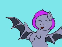 Size: 1600x1200 | Tagged: safe, artist:houndy, oc, oc only, bat pony, pony, 1000 hours in ms paint, beginner artist, cute, full body, simple background