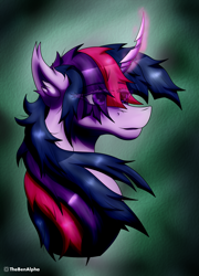 Size: 1580x2192 | Tagged: safe, artist:thebenalpha, twilight sparkle, alicorn, pony, g4, bust, ear fluff, portrait, simple background, twilight sparkle (alicorn), why the long face