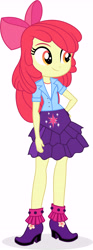 Size: 2749x7393 | Tagged: safe, apple bloom, equestria girls, g4, clothes, clothes swap, cutie mark on clothes, implied twilight sparkle, simple background, skirt, solo, white background