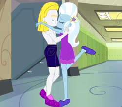 Size: 4000x3500 | Tagged: safe, artist:bigpurplemuppet99, prince blueblood, trixie, equestria girls, g4, duo, female, kissing, male, ship:bluetrix, shipping, straight