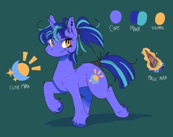 Size: 2048x1620 | Tagged: safe, artist:pastacrylic, oc, pony, unicorn, cutie mark, female, full body, horn, mare, reference sheet, solo, standing, tail, two toned mane, two toned tail