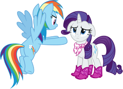 Size: 4143x3000 | Tagged: safe, artist:cloudy glow, rainbow dash, rarity, g4, the end in friend, .ai available, butt, floppy ears, plot, rainbutt dash, simple background, transparent background, vector