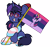 Size: 4000x3777 | Tagged: safe, artist:partypievt, twilight sparkle, oc, oc:shadow twinkle, pony, unicorn, g4, big crown thingy, bow, clothes, commission, element of magic, female, flag, glasses, hair bow, jewelry, open mouth, open smile, regalia, simple background, smiling, socks, solo, stockings, striped socks, thigh highs, trans female, transgender, transparent background, ych result