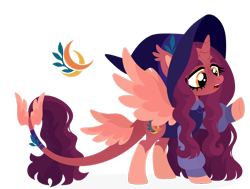 Size: 1920x1451 | Tagged: safe, artist:kabuvee, oc, oc only, alicorn, pony, female, hat, mare, simple background, solo, tail wings, transparent background, witch, witch hat