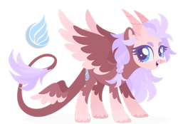 Size: 1920x1340 | Tagged: safe, artist:kabuvee, oc, pegasus, pony, female, horns, mare, simple background, solo, tail wings, transparent background