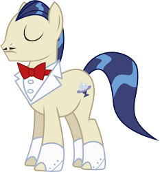 Size: 6583x7062 | Tagged: safe, artist:wissle, horte cuisine, savoir fare, earth pony, pony, g4, absurd resolution, bowtie, clothes, eyes closed, facial hair, male, moustache, simple background, solo, stallion, transparent background, vector, waiter