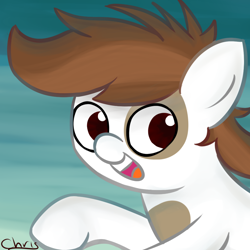 Size: 1000x1000 | Tagged: safe, artist:chrisrainicorn, pipsqueak, earth pony, pony, g4, colt, foal, male, open mouth, solo