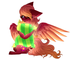 Size: 1024x870 | Tagged: safe, artist:bloomydia, oc, oc:florie, pegasus, pony, female, mare, pillow, simple background, solo, transparent background