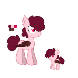 Size: 1024x1024 | Tagged: safe, artist:alandisc, oc, oc only, oc:berrymint, bat pony, pony, baby, baby batpony, baby pony, bat pony oc, bat wings, blank flank, child, ear fluff, foal, folded wings, full body, genderless, hair covering face, hooves, magical gay spawn, newborn, offspring, older, parents:oc x oc, ponified, red eyes, simple background, slit pupils, small, small wings, solo, tail, teenager, white background, wings