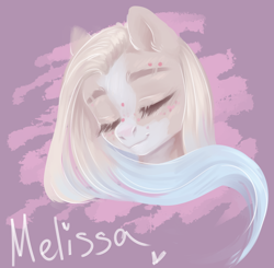 Size: 1220x1198 | Tagged: safe, artist:nika-rain, oc, oc:melissa, earth pony, pony, bust, cute, female, portrait, sketch, solo