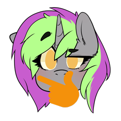 Size: 3000x3000 | Tagged: safe, artist:cottonsweets, oc, oc only, oc:frenzy nuke, pony, unicorn, emoji, high res, simple background, solo, thinking, transparent background