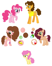 Size: 1039x1318 | Tagged: safe, artist:mlplpstoycustoms, cheese sandwich, li'l cheese, pinkie pie, oc, earth pony, pony, g4, the last problem, base used, color palette, family, female, male, offspring, parent:cheese sandwich, parent:pinkie pie, parents:cheesepie, ship:cheesepie, shipping, simple background, straight, white background