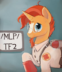 Size: 1500x1721 | Tagged: safe, sunburst, pony, g4, /mlp/, /mlp/ tf2 general, medic, medic (tf2), solo, team fortress 2