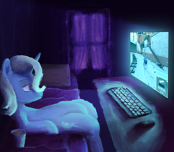 Size: 2000x1750 | Tagged: safe, artist:zvuki, trixie, pony, unicorn, g4, /mlp/ tf2 general, computer, computer mouse, cup noodles, female, keyboard, mare, team fortress 2, window