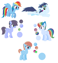 Size: 1144x1244 | Tagged: safe, artist:mlplpstoycustoms, rainbow dash, soarin', oc, pegasus, pony, g4, base used, color palette, family, female, goggles, male, offspring, parent:rainbow dash, parent:soarin', parents:soarindash, ship:soarindash, shipping, simple background, straight, white background