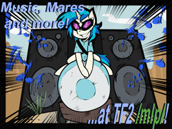 Size: 1600x1200 | Tagged: safe, dj pon-3, vinyl scratch, pony, g4, /mlp/, /mlp/ tf2 general, music notes, payload, solo, speaker, team fortress 2