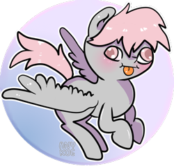 Size: 427x409 | Tagged: safe, artist:anykoe, oc, oc:cotton puff, oc:puffy, pegasus, pony, :p, commission, derp, pegasus oc, solo, tongue out, ych result