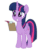 Size: 1000x1095 | Tagged: safe, artist:spookitty, twilight sparkle, alicorn, pony, g4, animated, clipboard, cute, female, folded wings, full body, gif, grin, happy, hooves, horn, loop, mare, quill, simple background, smiling, solo, standing, starry eyes, twiabetes, twilight sparkle (alicorn), white background, wingding eyes, wings