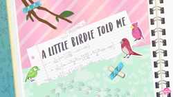 Size: 1366x768 | Tagged: safe, screencap, bird, a little birdie told me, equestria girls, g4, my little pony equestria girls: better together, title card