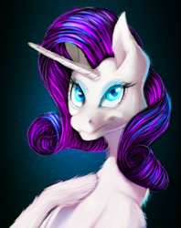 Size: 600x759 | Tagged: safe, artist:may-li128, rarity, pony, unicorn, g4, bust, female, solo