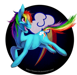 Size: 1024x1007 | Tagged: safe, artist:may-li128, rainbow dash, earth pony, pony, g4, backwards cutie mark, cutie mark background, earth pony rainbow dash, female, open mouth, race swap, simple background, solo, transparent background